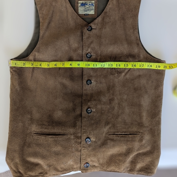 Vintage Brown Suede Vest With Adjustable Back Mens M - Picture 17 of 17